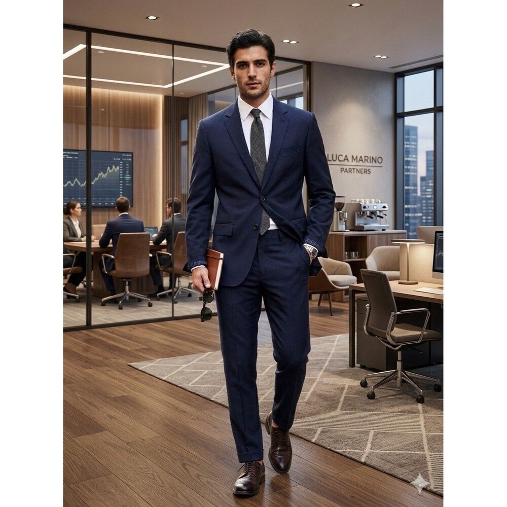 J. Crew Ludlow Suit Navy Blue Loro Piana Super 120s Italian Wool Men’s 42R 32x30